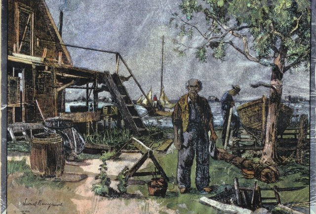 A signed Lionel Barrymore etching.