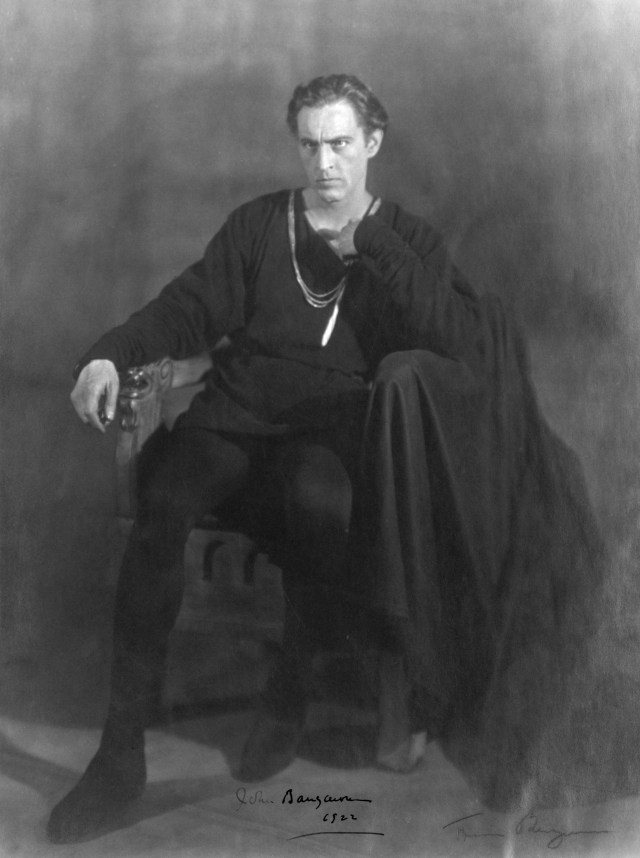 John as Hamlet, 1922.